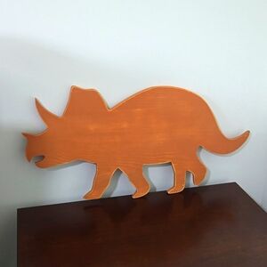 Orange Triceratops Wall Decor